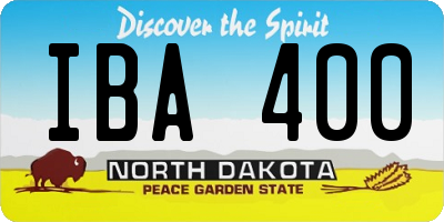 ND license plate IBA400