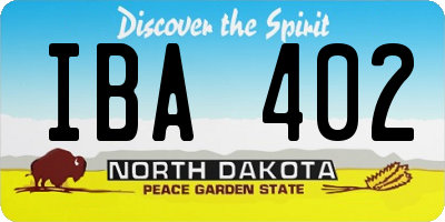 ND license plate IBA402