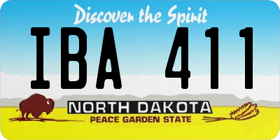 ND license plate IBA411