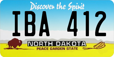 ND license plate IBA412