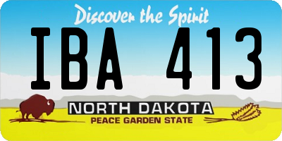 ND license plate IBA413