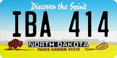 ND license plate IBA414