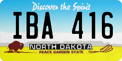ND license plate IBA416