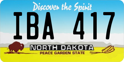 ND license plate IBA417