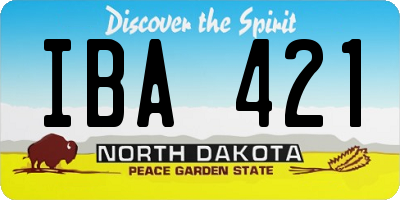 ND license plate IBA421