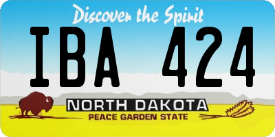 ND license plate IBA424
