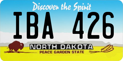 ND license plate IBA426