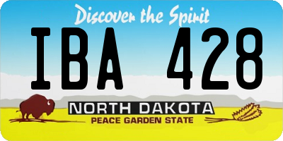 ND license plate IBA428