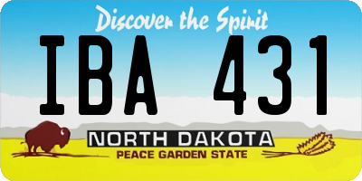 ND license plate IBA431
