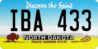 ND license plate IBA433