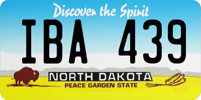ND license plate IBA439