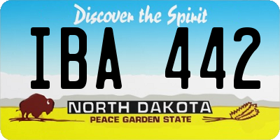ND license plate IBA442