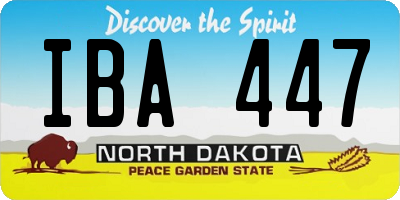 ND license plate IBA447