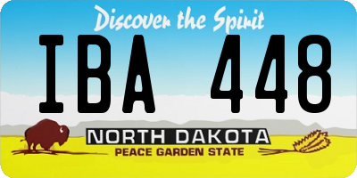ND license plate IBA448