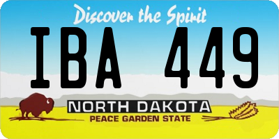 ND license plate IBA449