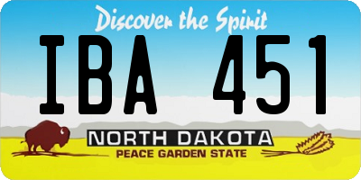 ND license plate IBA451