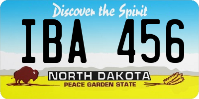 ND license plate IBA456