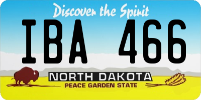 ND license plate IBA466