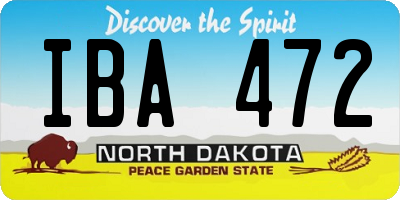 ND license plate IBA472