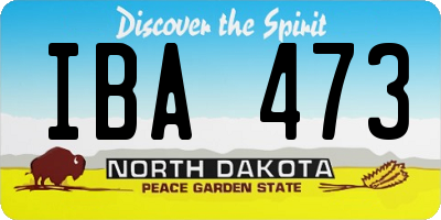 ND license plate IBA473