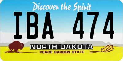 ND license plate IBA474