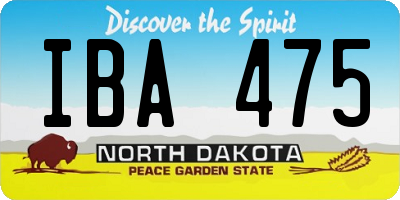 ND license plate IBA475