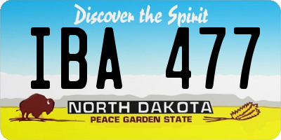 ND license plate IBA477