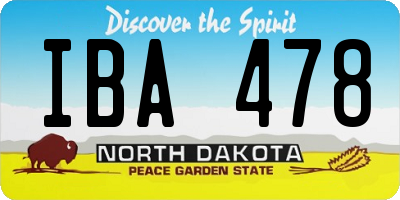 ND license plate IBA478