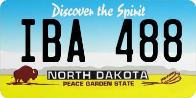 ND license plate IBA488