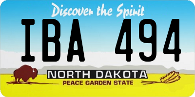 ND license plate IBA494