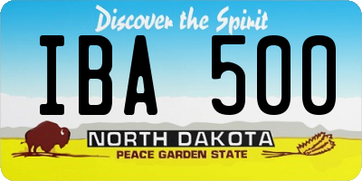 ND license plate IBA500