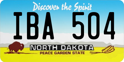 ND license plate IBA504