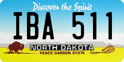 ND license plate IBA511