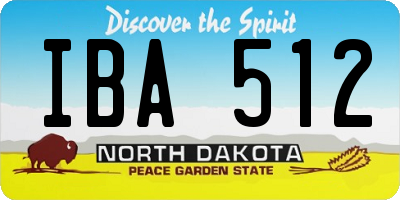 ND license plate IBA512