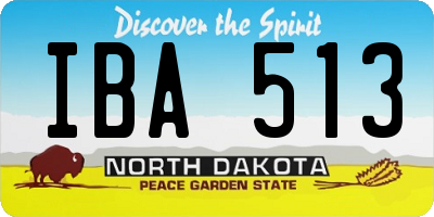 ND license plate IBA513