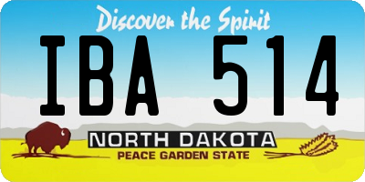 ND license plate IBA514
