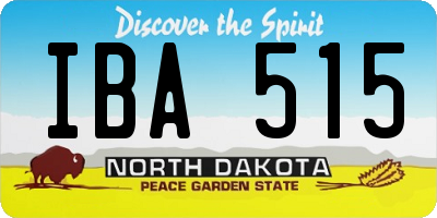 ND license plate IBA515