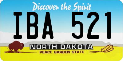 ND license plate IBA521