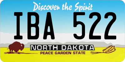 ND license plate IBA522