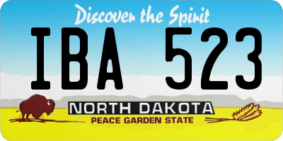 ND license plate IBA523