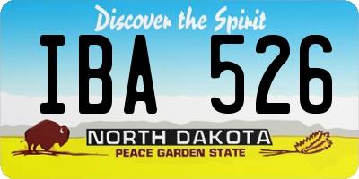 ND license plate IBA526