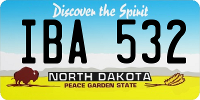ND license plate IBA532