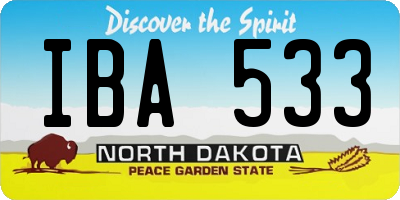 ND license plate IBA533
