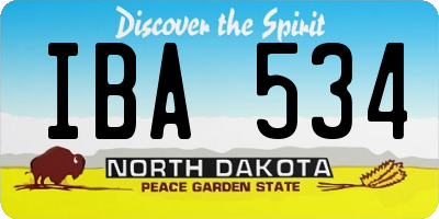 ND license plate IBA534