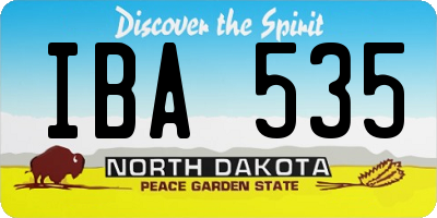 ND license plate IBA535