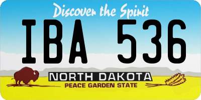 ND license plate IBA536
