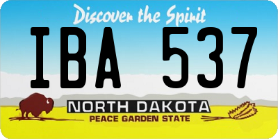 ND license plate IBA537