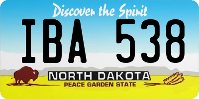 ND license plate IBA538