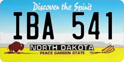 ND license plate IBA541