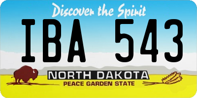 ND license plate IBA543